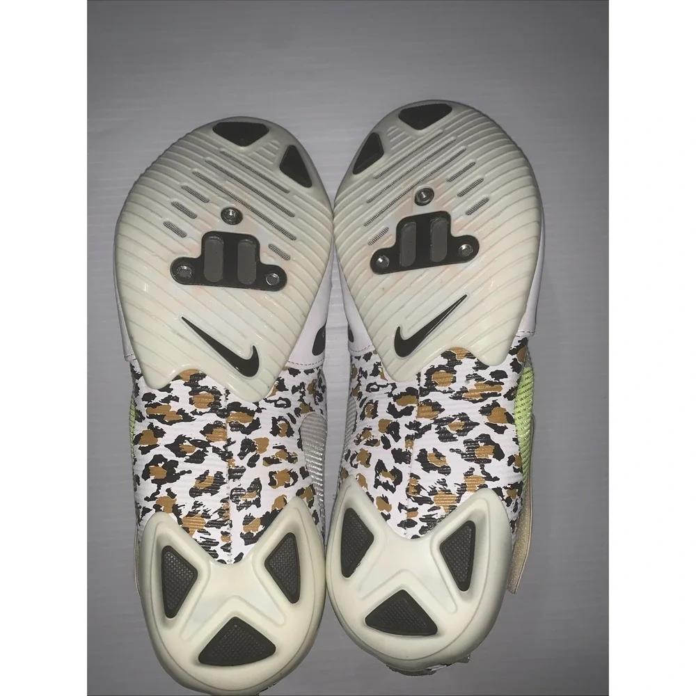 Nike Air SuperRep Cycle Shoes Women 9 White Leopard Print Neon Yellow CJ0775-177